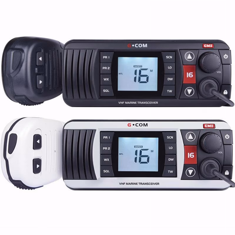 GME GX700 Fixed-Mount VHF Marine Radio IPX7 1 جي إم إي GX700 راديو بحري ثابت VHF بشاشة LCD مضاءة