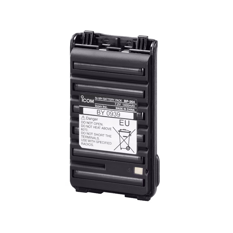Icom BP-264 1420 mAh Ni-MH Battery Pack 2 بطارية آيكوم BP-264 Ni-MH قابلة للشحن لأجهزة الاتصال المتوافقة