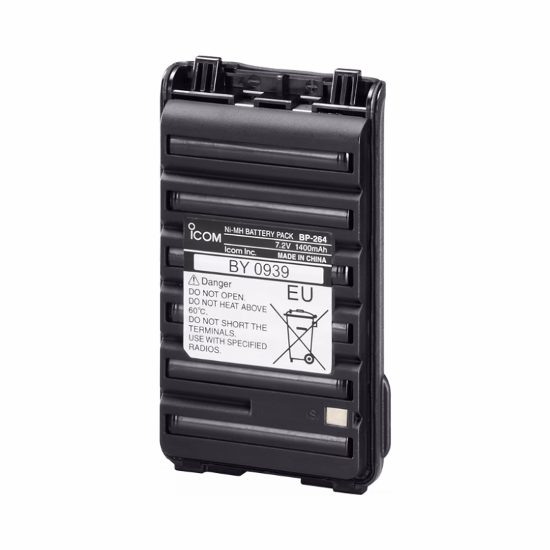 Icom BP-264 1420 mAh Ni-MH Battery Pack 3 بطارية آيكوم BP-264 Ni-MH قابلة للشحن لأجهزة الاتصال المتوافقة