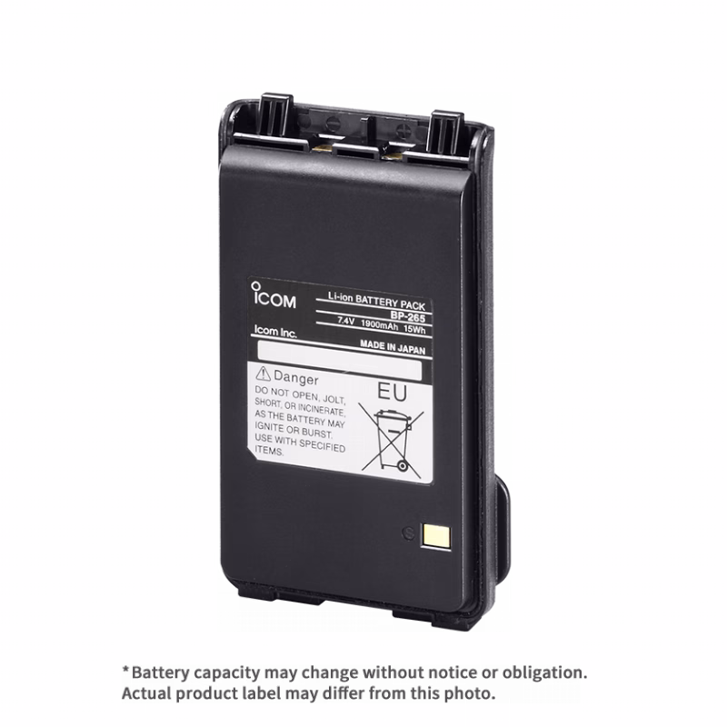 Icom BP-265 2250 mAh Li-Ion Battery Pack 2 بطارية آيكوم BP-265 ليثيوم أيون 2250 mAh قابلة للشحن