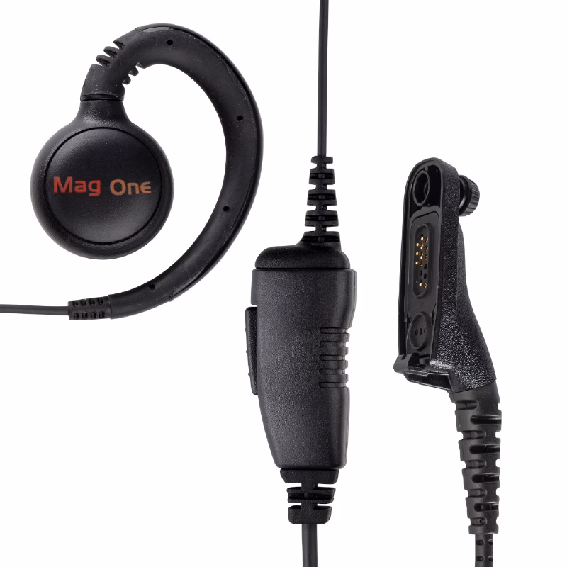 Motorola PMLN5975A Single-Wire Swivel Earpiece 1 سماعة موتورولا PMLN5975A سوداء دوارة بميكروفون وزر PTT