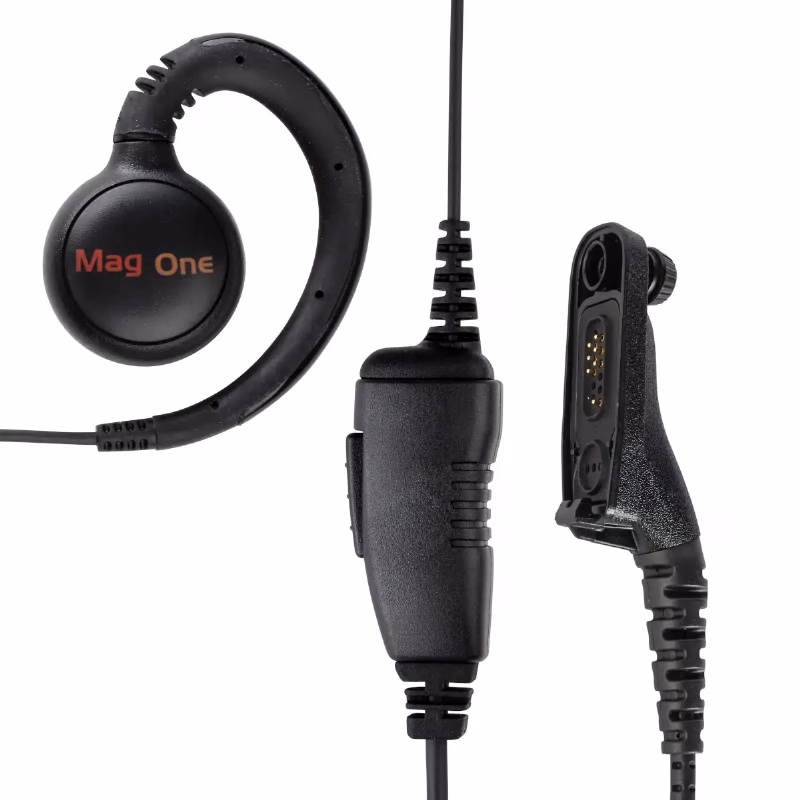 Motorola PMLN5975A Single-Wire Swivel Earpiece 2 سماعة موتورولا PMLN5975A سوداء دوارة بميكروفون وزر PTT