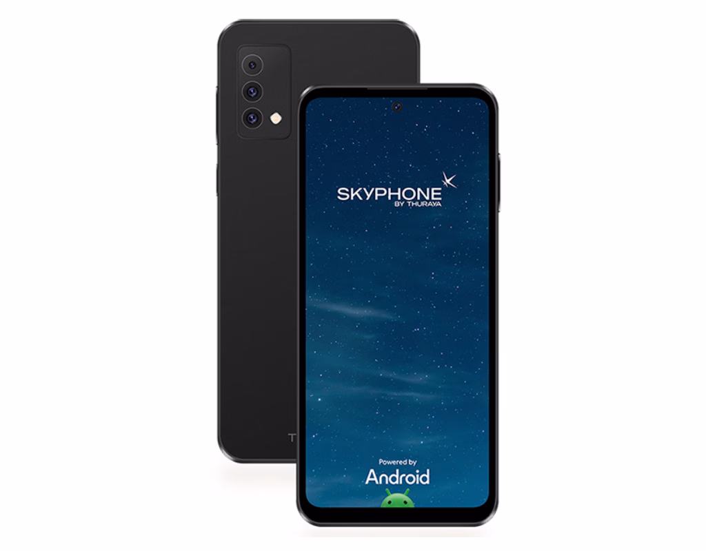 Thuraya SkyPhone Dual-Mode Satellite Smartphone IP67 1 هاتف الثريا SkyPhone الفضائي الذكي بشاشة AMOLED وهوائي قابل للسحب