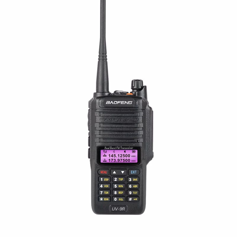 Baofeng UV-9R Dual-Band Analog Handheld Radio IP57 1 باوفينغ UV-9R لاسلكي تماثلي ثنائي النطاق بحماية IP57 وشاشة مضاءة