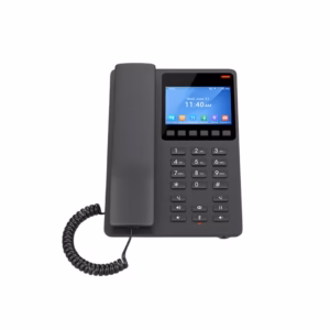 هاتف فندقي Grandstream GHP631 أسود قابل للتركيب على الحائط بشاشة