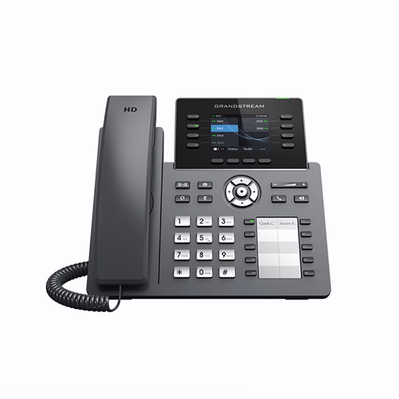 هاتف Grandstream GRP2634 IP بثماني خطوط وPoE 1 هاتف Grandstream GRP2634 بثماني خطوط وشاشة 2.8 بوصة