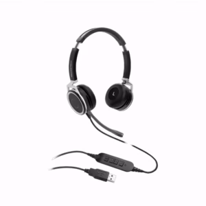 سماعة رأس USB Grandstream GUV3005 بحزام رأس جلدي ومؤشر انشغال ضوئي