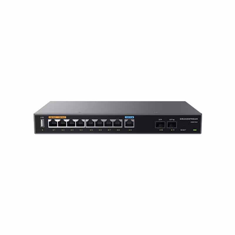 Grandstream GWN7003 Multi-WAN VPN Router for 150 APs 1 راوتر Grandstream GWN7003 متعدد المنافذ مع تسعة منافذ Gigabit ومنفذي SFP