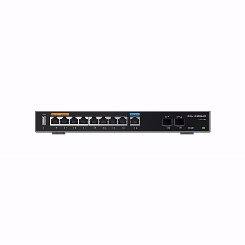 Grandstream GWN7003 Multi-WAN VPN Router for 150 APs 2 راوتر Grandstream GWN7003 متعدد المنافذ مع تسعة منافذ Gigabit ومنفذي SFP